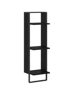 Scaffale da parete con lo scaffale Rovere Nero 30 x 25 x 100 cm 2