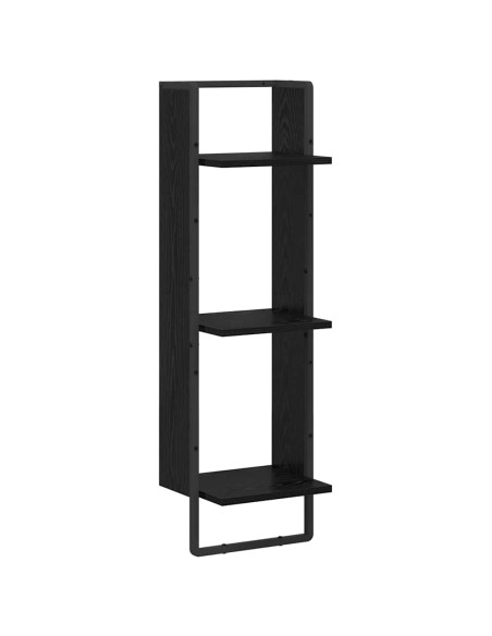 Scaffale da parete con lo scaffale Rovere Nero 30 x 25 x 100 cm