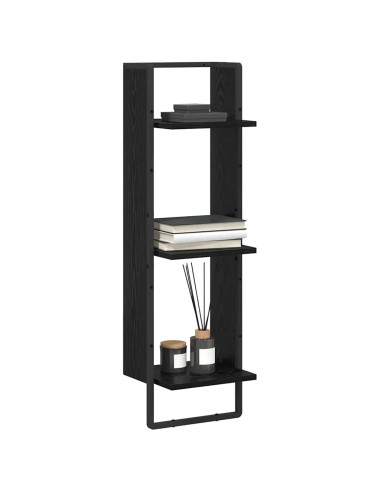 Scaffale da parete con lo scaffale Rovere Nero 30 x 25 x 100 cm