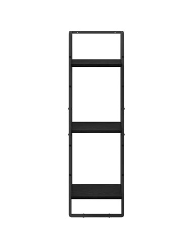 Scaffale da parete con lo scaffale Rovere Nero 30 x 25 x 100 cm