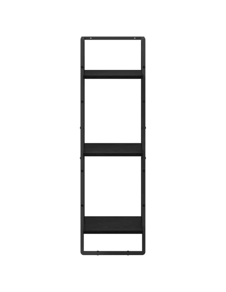 Scaffale da parete con lo scaffale Rovere Nero 30 x 25 x 100 cm