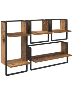 Set mensole da parete 4 pcs Legno vecchio 65 x 25 x 30 cm 2