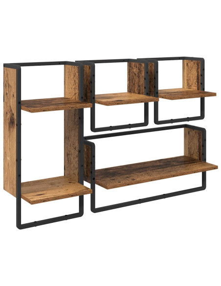 Set mensole da parete 4 pcs Legno vecchio 65 x 25 x 30 cm