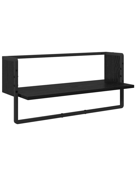 Set mensole da parete 4 pcs Rovere Nero 65 x 25 x 30 cm