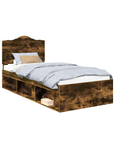 Struttura del letto Rovere fumé 90 x 190 cm Pino massello 2