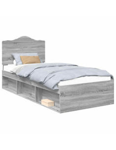 Struttura del letto Grigio Sonoma 90 x 190 cm Pino massello 2