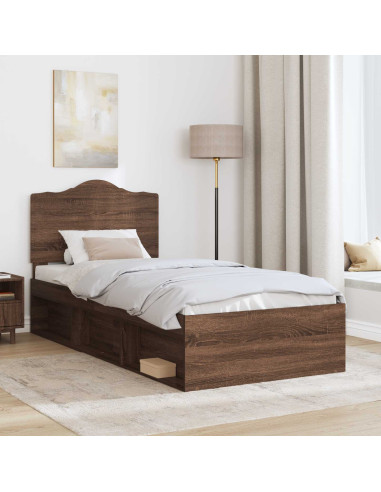 Struttura del letto Rovere Marrone 90 x 190 cm Pino massello