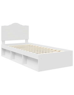 Struttura del letto Bianco 75 x 190 cm Pino massello 2