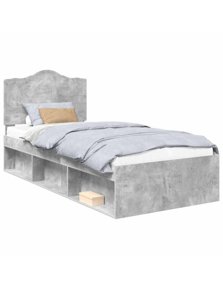 Struttura del letto Grigio Concretè 75 x 190 cm Pino massello