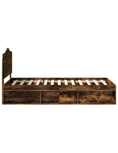 Struttura del letto Rovere fumé 75 x 190 cm Pino massello