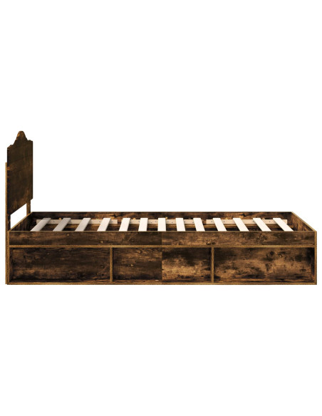 Struttura del letto Rovere fumé 75 x 190 cm Pino massello