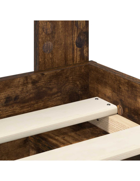 Struttura del letto Rovere fumé 75 x 190 cm Pino massello