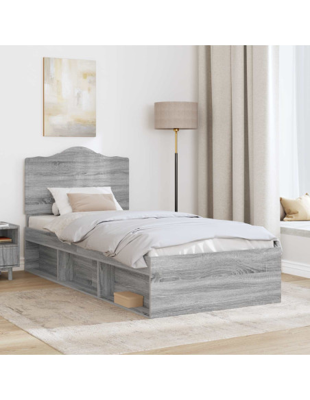 Struttura del letto Grigio Sonoma 75 x 190 cm Pino massello
