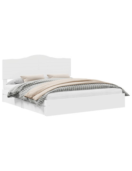 Letto con Contenitore Bianco 180 x 200 cm Legno multistrato