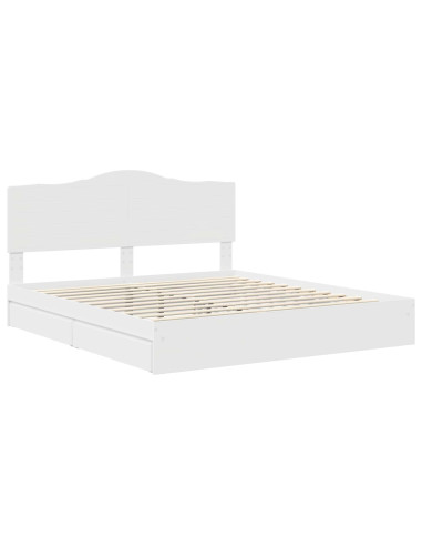 Letto con Contenitore Bianco 180 x 200 cm Legno multistrato
