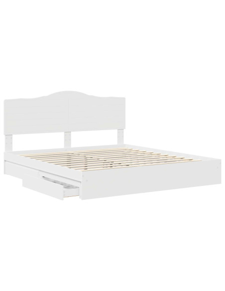 Letto con Contenitore Bianco 180 x 200 cm Legno multistrato
