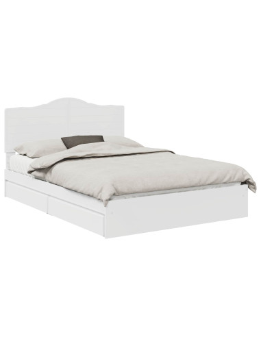 Letto con Contenitore Bianco 160 x 200 cm Legno multistrato