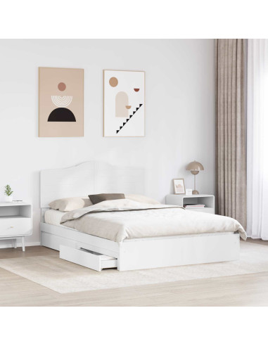 Letto con Contenitore Bianco 160 x 200 cm Legno multistrato