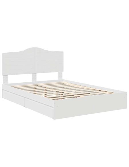Letto con Contenitore Bianco 160 x 200 cm Legno multistrato