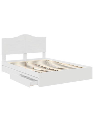 Letto con Contenitore Bianco 150 x 200 cm Legno multistrato