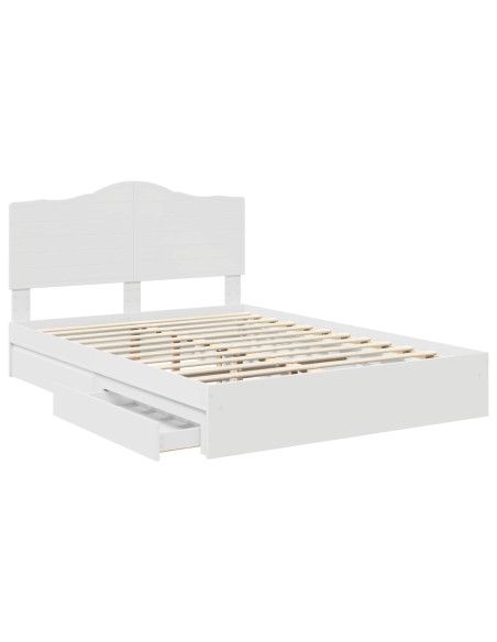 Letto con Contenitore Bianco 140 x 200 cm Legno multistrato