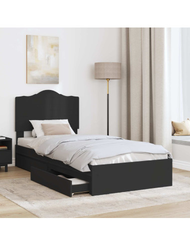 Letto con Contenitore Nero 100 x 200 cm Legno multistrato
