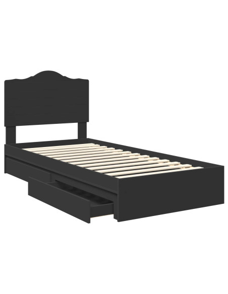 Letto con Contenitore Nero 100 x 200 cm Legno multistrato