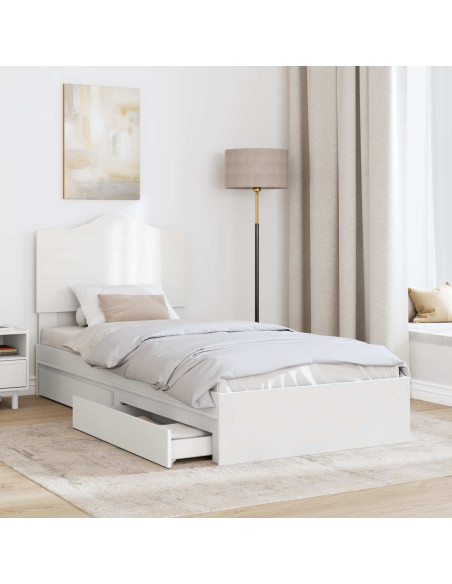 Letto con Contenitore Bianco 75 x 190 cm Legno multistrato