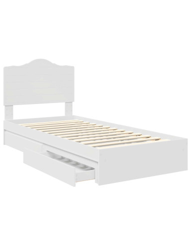 Letto con Contenitore Bianco 75 x 190 cm Legno multistrato