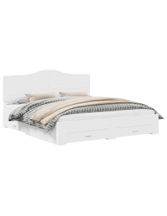 Struttura del letto Bianco 200 x 200 cm Legno multistrato 2