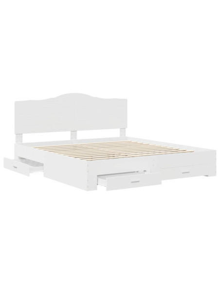 Struttura del letto Bianco 200 x 200 cm Legno multistrato