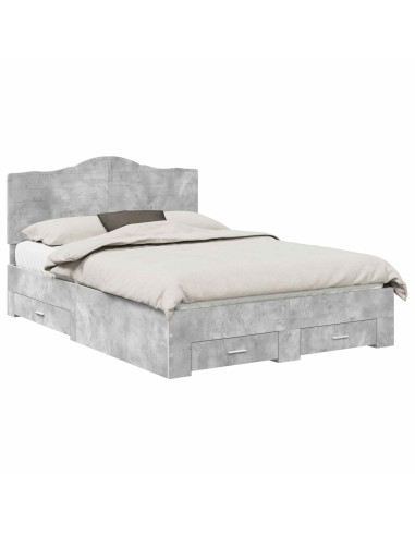 Struttura del letto con testiera Grigio cemento 160 x 200 cm