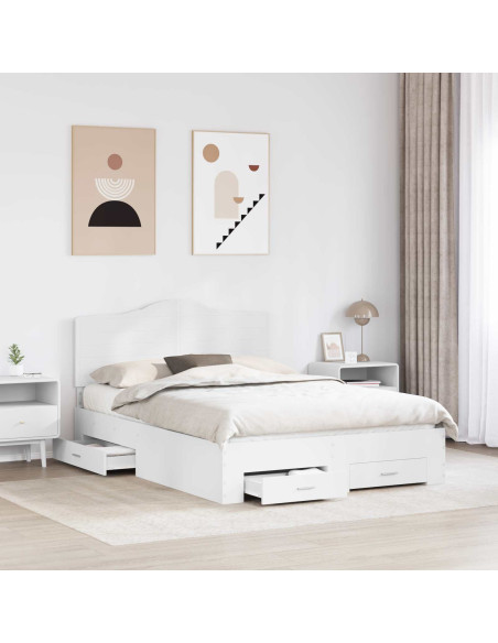 Struttura del letto Bianco 140 x 200 cm Legno multistrato