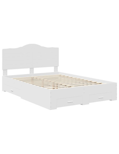Struttura del letto Bianco 140 x 200 cm Legno multistrato