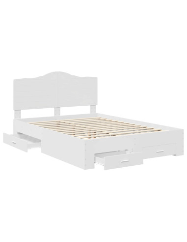 Struttura del letto Bianco 140 x 200 cm Legno multistrato