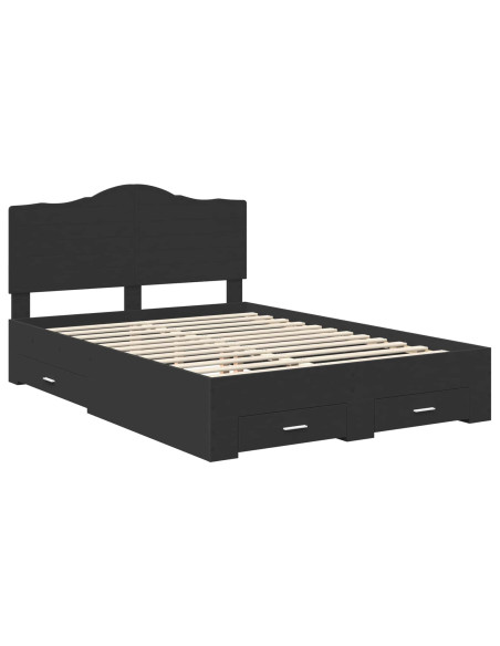 Struttura del letto Nero 140 x 190 cm Legno multistrato