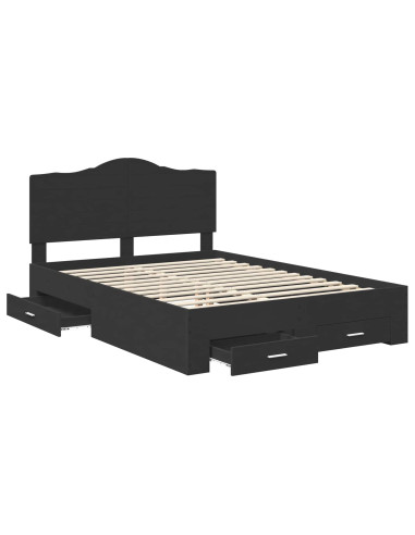 Struttura del letto Nero 140 x 190 cm Legno multistrato