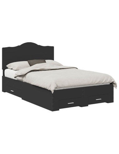 Struttura del letto Nero 135 x 190 cm Legno multistrato