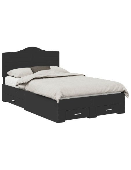 Struttura del letto Nero 135 x 190 cm Legno multistrato