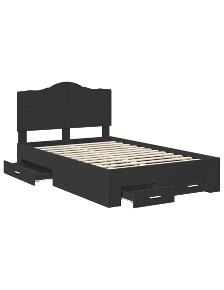 Struttura del letto Nero 135 x 190 cm Legno multistrato