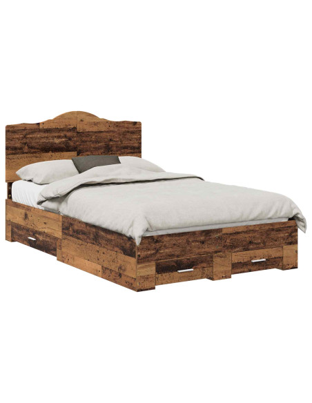 Struttura del letto con testiera Legno vecchio 120 x 190 cm