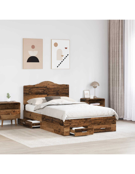 Struttura del letto con testiera Legno vecchio 120 x 190 cm