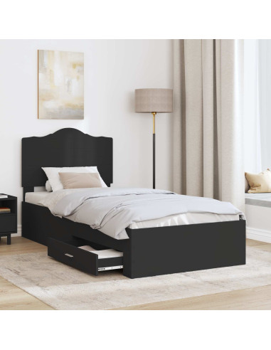 Struttura del letto Nero 100 x 200 cm Legno multistrato