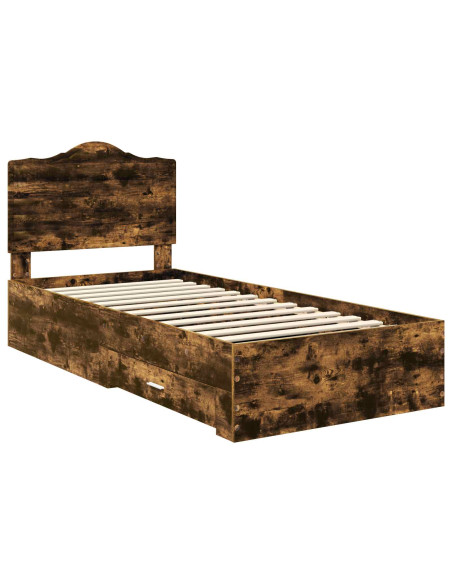 Struttura del letto Rovere fumé 90 x 190 cm Legno multistrato