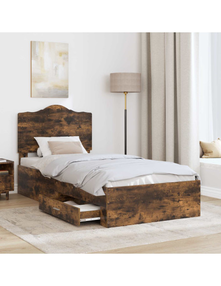 Struttura del letto Rovere fumé 70 x 190 cm Legno multistrato