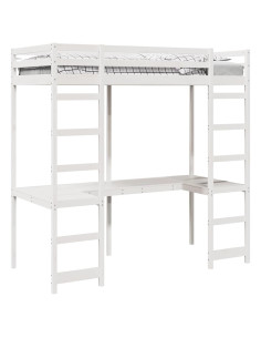 Struttura per letto soppalco Bianco 80 x 200 cm Pino massello 2