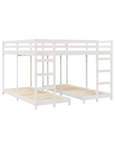 Struttura letto a castello triplo Bianco 200 x 200 cm
