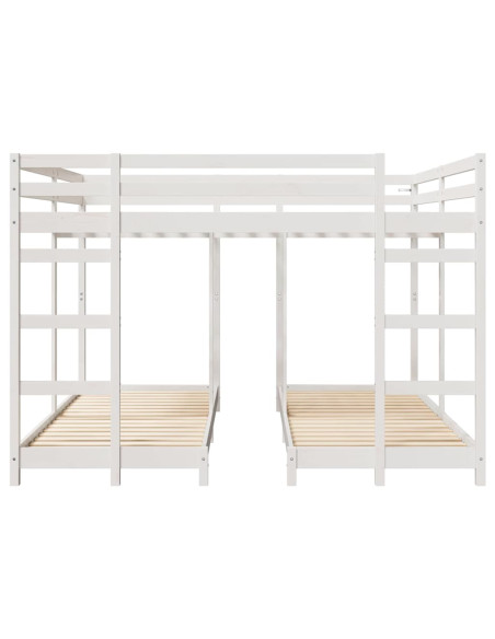 Struttura letto a castello triplo Bianco 200 x 200 cm