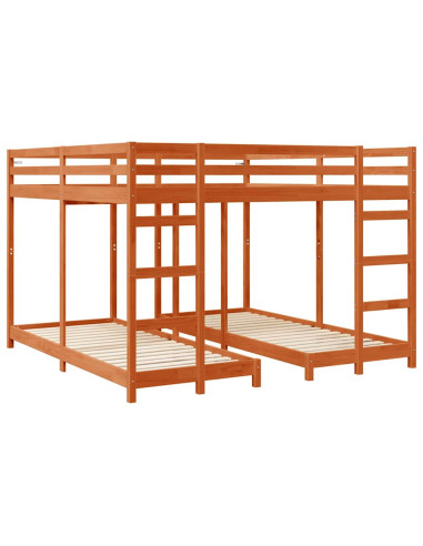 Struttura letto a castello triplo Marrone cerato 200 x 200 cm