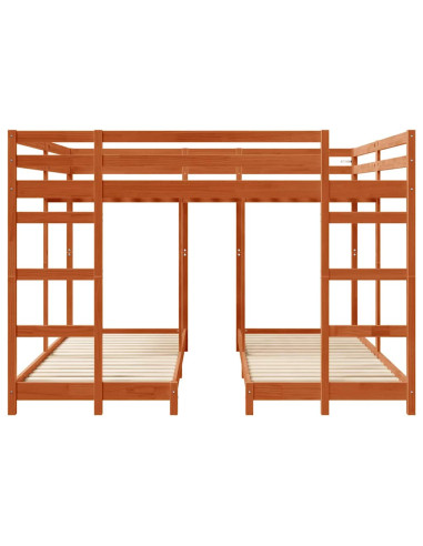 Struttura letto a castello triplo Marrone cerato 200 x 200 cm